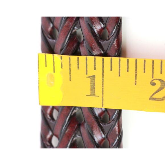 BRAIDED BLACK BROWN REAL LEATHER 1.25"Wd DRESS CASUAL MEN'S BELT Sz 38/115 (R52 - Picture 8 of 12